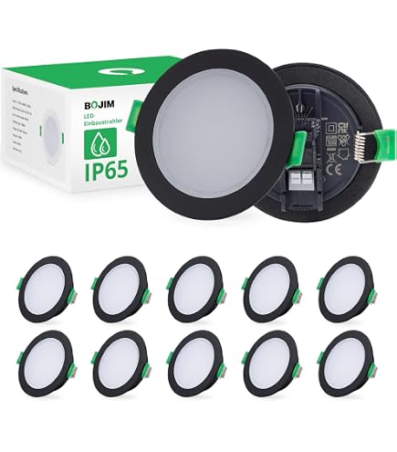 Tofisr LED Einbaustrahler 5W Flach – 24er Set In Neutralweiß 4500K, Matt Schwarz, 120° Abstrahlwinkel, Für Decke In Küche, Wohnzimmer & Mehr