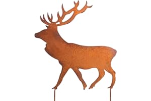 Bornhöft Rothirsch - Decorazione da giardino in ruggine, 38 x 40 cm