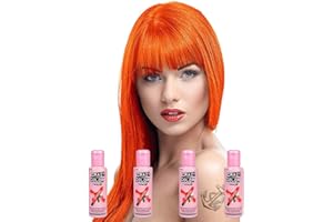 CRAZY COLOR Crazy Colour Semi Permanent Hair Dye By Renbow Orange No.60 (100ml) Box of 4