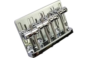 LONG BEACH MUSIC Bass Bridge for 4-String Fender Jazz or Precision Bass- Chrome