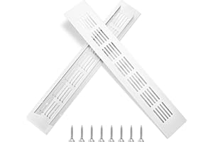 QIMEI-SHOP Rejillas de Ventilación de Rectangular Rejilla de Aire de Aluminio con Tornillo para la Ventilación de Armarios Dormitorios Cocinas 30 * 5cm Plateado 2 Piezas