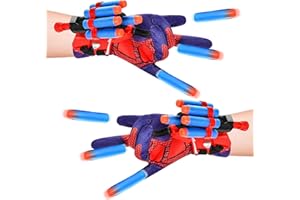 LACETS Set di 2 Launcher Glove Guanti Launcher per Giochi per Bambini Spiderman Launcher Glove Spider Man Toys Cosplay Hero Launcher Giocattoli da Polso, Giocattolo Educativo per Bambini