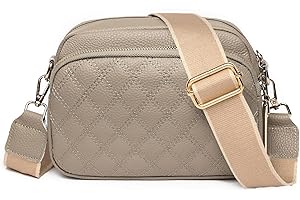 Crossbody Bag Damen Breiter Gurt Leder Umhängetasche Klein Moderne Taschen Stylisch Bauchtasche Mädchen Kleine Handtasche Schultertasche mit Abnehmbar Schultergurt, Handytasche mit Geldbörse Grau
