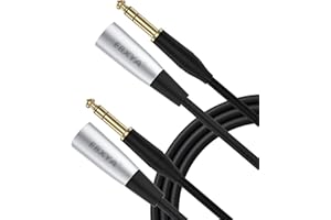 EBXYA XLR a TRS macho XLR a Jack 1M/3 pies 2 paquetes, XLR balanceado a 1/4 pulgada 6,35 mm Jack Cable de micrófono Cable de interconexión Cable de interconexión