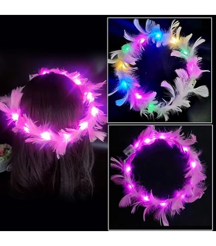 Cerchietto Luminoso A LED Per Capelli – Handcess – Ideale Per Feste, Rave, Carnevale E Capodanno – Taglia Unica Regolabile - 4