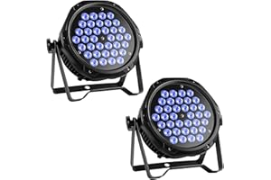 PUZILOZA 2PCS Wasserdichter 36LED Par Scheinwerfer, RGB Bühnenlicht Strahler DMX 3/7CH, IP65 Outdoor Party Licht für Draußen DJ Bar Club Schwimmbad