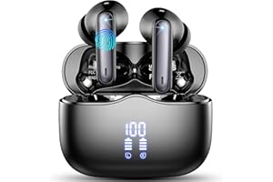 XINWLD Wireless Earbuds, Bluetooth 5.3 Headphones Wireless Earphones, 2024 In Ear buds Wireless Earbuds, 4 ENC Noise Cancelling Mic Wireless Headphones, IP7 Waterproof, 40H Playtime, Mini Ultra Light, Black