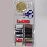 Promosyonca Temel Dikiş Seti, 10 Renkli İplik Makarası, Makas, İğne ve Mezura İ&ccedil;eren Mini Set