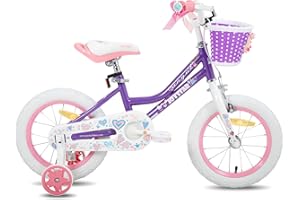 JOYSTAR Bicicleta Infantil 12/14/16/18/20 Pulgadas para niñas de 2 a 13 años, Bicicleta 12/14/16/18/20 Pulgadas con Ruedas de Apoyo y Cesta