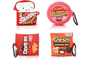 XMBYGY (4 Pack) Cute Case for AirPods 4 Earbuds (2024), Silicone Cartoon Charging Case Shockproof Protective Headphones Cover with Carabiner for Man Woman Teen (S+B+R+D)