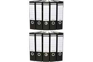 PLASTOREG Eastlight A4 Lever Arch Files Black & White Pack of 10