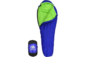 Hyke & Byke Eolus 800 Saco de Dormir de Plumón Ultraligero Momia -10ºC y -15ºC - Saco de Dormir Adulto con Base ClusterLoft - Camping Accesorios Bajas Temperaturas para Senderismo y Camping