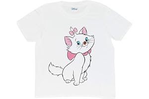 POPGEAR Disney Aristochats Marie Filles T-Shirt Blanc 3-4 Ans