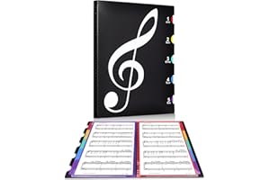 DABINZHIJIA 20 Seiten Notenmappe Farbig, A4 Chormappe, Notenmappe für Notenblätter, Notenmappen mit Klarsichthüllen für Musikpartitur, File, Papier filefolder