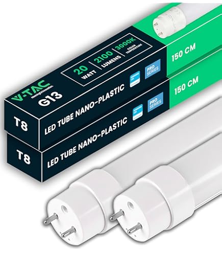 Eurocali 2x Tubi LED 150cm G13 T8 20W 2100 Lumen - Luce Bianco Freddo 6500K - Fascio Luminoso 160° - Sostituzione Neon