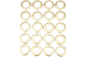 AOORY Paquete de 20uds Ollao Redondo a presión Anillos Ojales para Cortinas Diámetro Interior: 35.5mm Diámetro Exterior: 55mm (Oro)