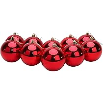 4x Bruchsichere Weihnachtskugeln Rot - 100mm Christbaumkugeln Matt & Glänzend