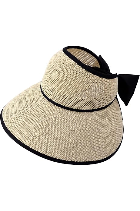 Visère Femme Soleil Pliable – 2 En 1 Casquette Et Serre-tête – Bord Large 14 Cm, Anti-UV – Pour Sport Et Plage