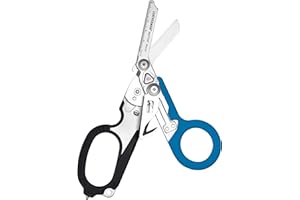 Leatherman Raptor Rescue - Cizalla Plegable de Emergencia con Corta Correas y Rompe Cristales - Tijera de Emergencia Médica, Negra/Azul