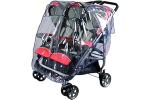 sunnybaby 13193 – Capota de lluvia universal para cochecito ZWILLINGS-Buggy con techo y carrito deportivo ZWILLINGS, con dos ventanas de contacto para una óptima circulación del aire, transparente