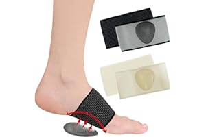 CAIHINIER 2 Paar Fußgewölbe-Stützbandage,fußbandage mittelfuß,fersensporn bandage mit Gel-Pads zur Linderung von Plattfußschmerzen Plantarfasziitis bandage,Fußgewölbe-Bandagen für Komfort und Stabilität(L)