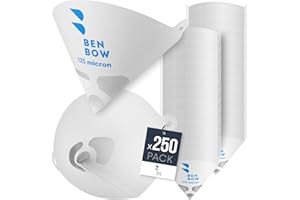 BenBow Filtro per Vernice 125µ x 250 Pezzi - Filtro monouso in Carta con Tessuto in Nylon - per filtrare Vernici e Colori da impurità