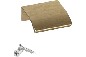 SOTECH 5 poignées de meubles Blankett Alex aspect laiton brossé 40 mm Poignées d'armoires à monter à l'arrière, vis de fixation incluses