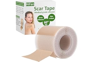 ‎HIFAN HiFan Medizinische Qualität Silikon Narbenpflaster, Große Haftung Hautfreundliches Silikonpflaster für Chirurgische/Unfall/Keloide/Akne narben, Wiederverwendbare Silicone Scar Tape (4, 150cm)