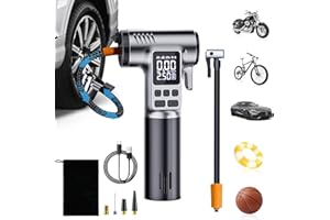 Bwaliffury Compresor Aire Portátil 150PSI, Potente Inflador Ruedas con Martillo de Seguridad, Pantalla LCD Digital para Coche, Motos, Bicicletas