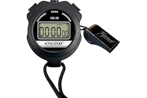 ‎SCHÜTT STOPPUHREN Schütt Stoppuhr HC-10 | Ganz einfach: nur Start - Stopp & Reset | EIN- & Ausschaltbar | Großes einzeiliges Display | Spritzwasserfest | Sport | Hobby | Freizeit | Für Kinder geeignet