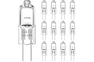 VIIVUU G4 Halogen Leuchtmittel 12V 20W, Dimmbar Halogenlampen 280LM, Warmweiß 2700K Stiftsockellampe, G4 12V 20W Sockel Glühbirne Kein Flackern,Für Schlafzimmer,Küchen, Wohnzimmer,12 Stück