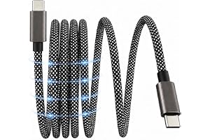 loxeu Magtame USB-C till USB-C till USB-C-lindad magnetisk kabel, 60 W (3 A) – 1 m infällbar USB-C-kabel – typ C snabbladdningskabel nylon flätad sladd