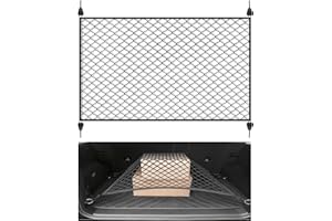 Xzenuo Filet de Rangement pour Coffre de Voiture Élastique avec 4 Crochets ABS, Filet de Chargement et de Séparation pour Bagages - Universel pour Auto, SUV, Camping-Car & Pick-up (100 * 60cm*1)
