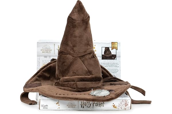 Harry Potter, Peluche du Film, 24 cm, Modèle Choixpeau, Electronique, Peluche parlante avec la Voix française, pour Les Enfants dès la Naissance, HRR17, Marron
