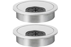 Dawenur 2 pezzi Gommino per scrivania 60 mm Foro per cavo da scrivania in plastica Piano di lavoro Cavo ordinato per ufficio Computer Desk Fili