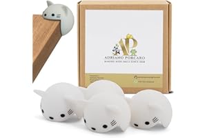 ‎ADRIANO PORCARO AP I Kantenschutz Baby I Selbstklebend 3M Klebestreifen I 4 Stück - Tisch Eckenschutz für Kinder I Tier Design - Frosch/Bär/Katze/Küken - Kantenschutz für Möbel - Rückstandslos entfernbar - Katze