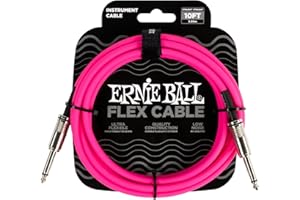 Ernie Ball Flex Cable - Câble instrument droit/droit 3 m - rose