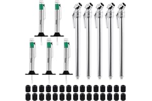 Keadic 40 herramientas de medición de profundidad de neumáticos que contienen medidor de presión de neumáticos de doble cabeza (10-100 PSI), camiones, motocicletas