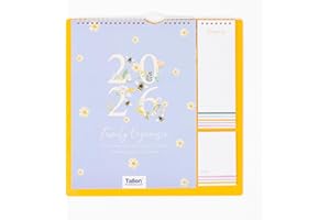 EVELAY Agenda familiare 2026, calendario da parete a 5 colonne, lista della spesa e blocco note