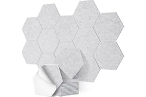 Akustikplatten selbstklebend, Deecam 30X26X1 CM Hohe Dichte Akustikpaneele, Schwer Entflammbar/Schallschutz/Schmücken für Tür/Wanddekoration/Decken und Akustische Behandlung