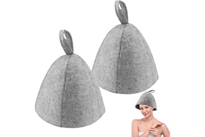 ZJIVQO 2PCS Thicken Wool Sauna Hat for Women and Men, Breathable Head Protection, Ideal for Sauna Hot Spring Bathroom, Grey
