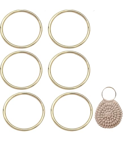PH PandaHall 6pcs Purse Handles - Light Gold Metal Replacement Handles 3.7x2.4 Inch For Bag Making