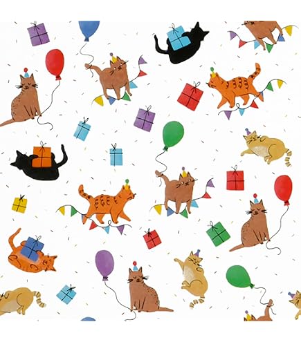 Papier Cadeau Motif Chien Ballon - Rouleau 70 Cm X 2 M, Multicolore, Pour Anniversaire Enfant - 3