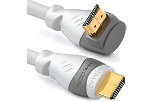 deleyCON 7,5m Kabel HDMI Kątowy (Kąt 270°) - UHD 4K HDR 1080p 2160p EARC - do TV, Soundbara, Monitora, PC, Laptopa, Projektora, PS5, Xbox - Biała