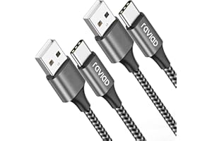RAVIAD Câble USB C [3M, Lot de 2], Câble USB C Charge Rapide Nylon Tressé Câble Type C 3A Chargeur pour iPhone 17 16 15, Samsung Galaxy S24 S23 S22 S21 S20 S10 S9 S8 A51, Huawei P40 P30, Redmi Note 10