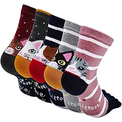 CHAUSSETTES - SOQUETTES 5 Paires Chaussette à Doigts Femme Coton Chaussettes Orteils Séparés De