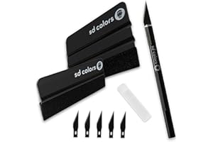 SD COLORS Le kit comprend 2 raclettes de bord en feutre et un outil de coupe pour voiture, films de fenêtre en vinyle, films de fenêtre autocollants en vinyle, films de contact, autocollants en verre,