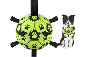LOTUSWILD Hundeball Hundespielzeug, 15cm Dauerhaft Hundespielzeug Ball mit Griff, Hundeball für Große Kleine und Mittelgroße Hunde - Grün