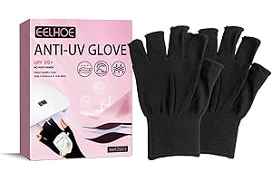 HOAAIGO UV Schutz Gel Maniküre Handschuhes UV Shield Dehnbar Fingerlose Handschuhe, Anti-UV Nägel Handschuhe Schützen Sie Hände vor LED-Lichtern, Halbfinger Handschuhe für Nagellack Nagelkunst Zuhause Freien