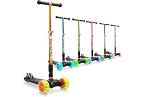 3StyleScooters RGS-3 Kids Scooter for Ages 3-12 - 3 Wheels Scooters with LED Light Up Wheels for Boys, Girls, Toddlers, Children - Adjustable Height Kick Tri Scooter with Foldable Travel Design